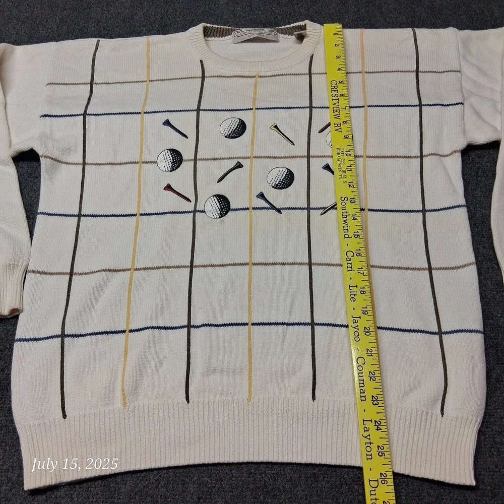 Vintage John Ashford Golf‎ Sweater Mens Size Large White